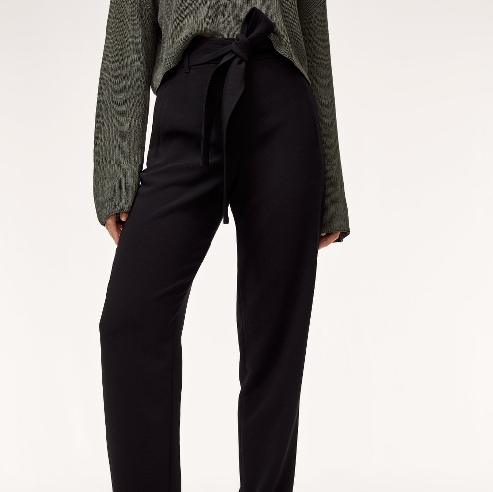 Aritzia Wilfred Tie Front Black Pants